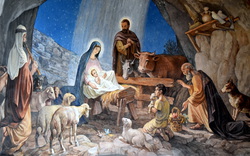 Betlém, chlév, jeskyně, Maria, Josef, Ježíš, jesličky, pastýři, ovce, Vánoce / -ima-